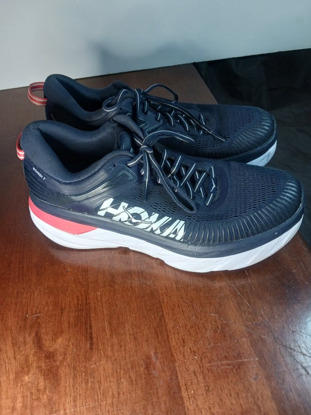 Hoka One One W Bondi 7 Size 9.5 Women's Blue Orange F27220J 1110519-BIBBL
